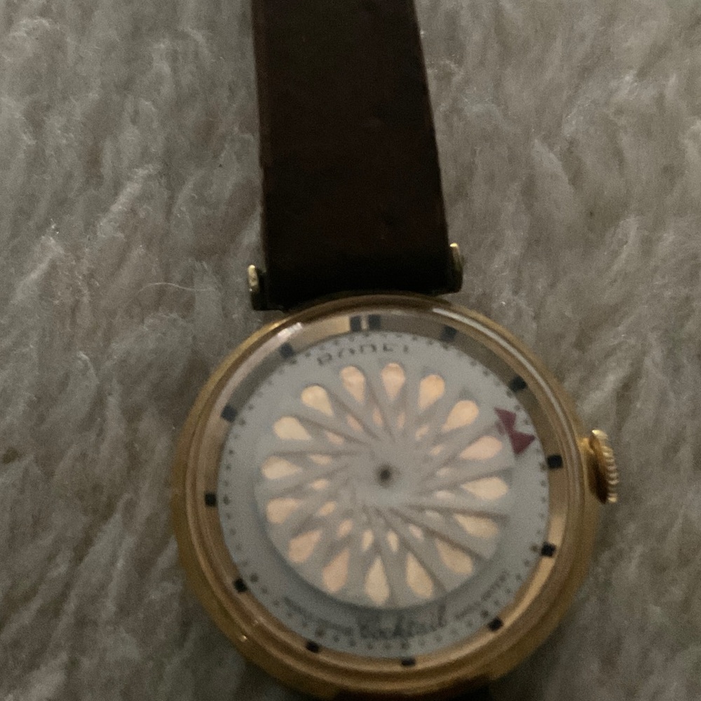 Antique ERNEST BOREL timepiece watch in excellent condition Brown leather strap